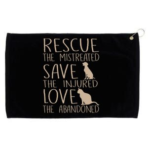 Rescue Save Love Cute Animal Rescue Dog Cat Lovers Grommeted Golf Towel