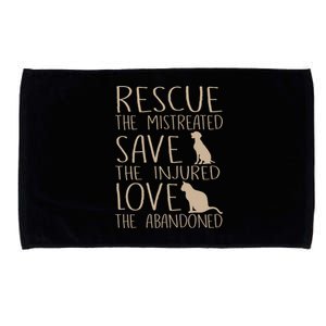 Rescue Save Love Cute Animal Rescue Dog Cat Lovers Microfiber Hand Towel