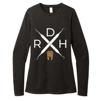 Rdh Scaler Logo With Leopard Print Tooth Dental Hygienist Womens CVC Long Sleeve Shirt