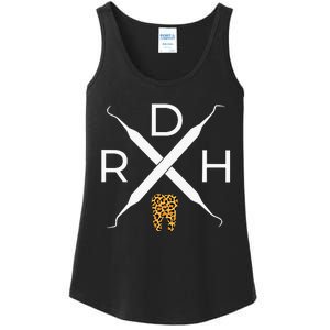 Rdh Scaler Logo With Leopard Print Tooth Dental Hygienist Ladies Essential Tank