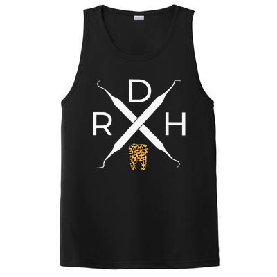 Rdh Scaler Logo With Leopard Print Tooth Dental Hygienist PosiCharge Competitor Tank