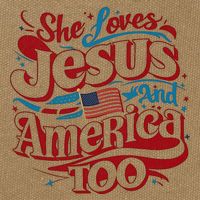 Retro She Loves Jesus And America Too 4th Of July Usa Cotton Canvas Backpack