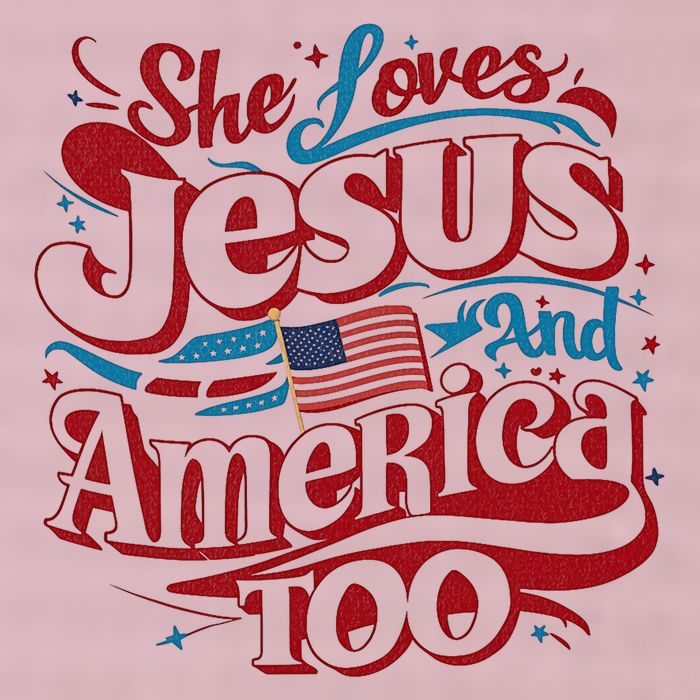 Retro She Loves Jesus And America Too 4th Of July Usa 25L Jumbo Tote