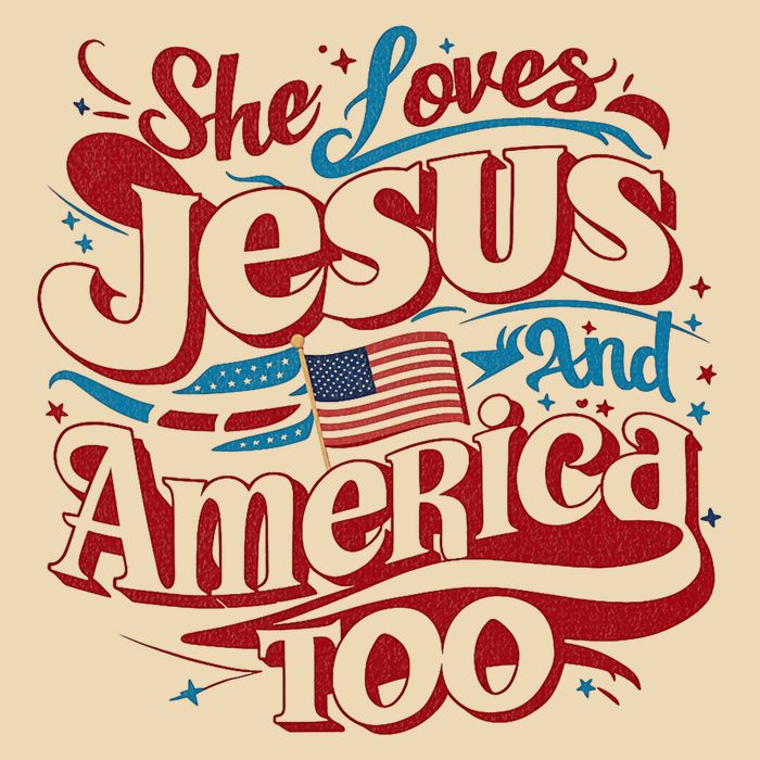 Retro She Loves Jesus And America Too 4th Of July Usa Drawstring Bag