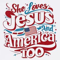Retro She Loves Jesus And America Too 4th Of July Usa Cooling Performance Crew T-Shirt