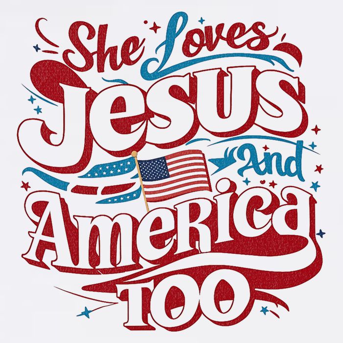 Retro She Loves Jesus And America Too 4th Of July Usa Cooling Performance Crew T-Shirt