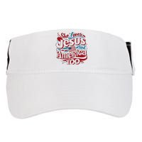 Retro She Loves Jesus And America Too 4th Of July Usa Adult Drive Performance Visor