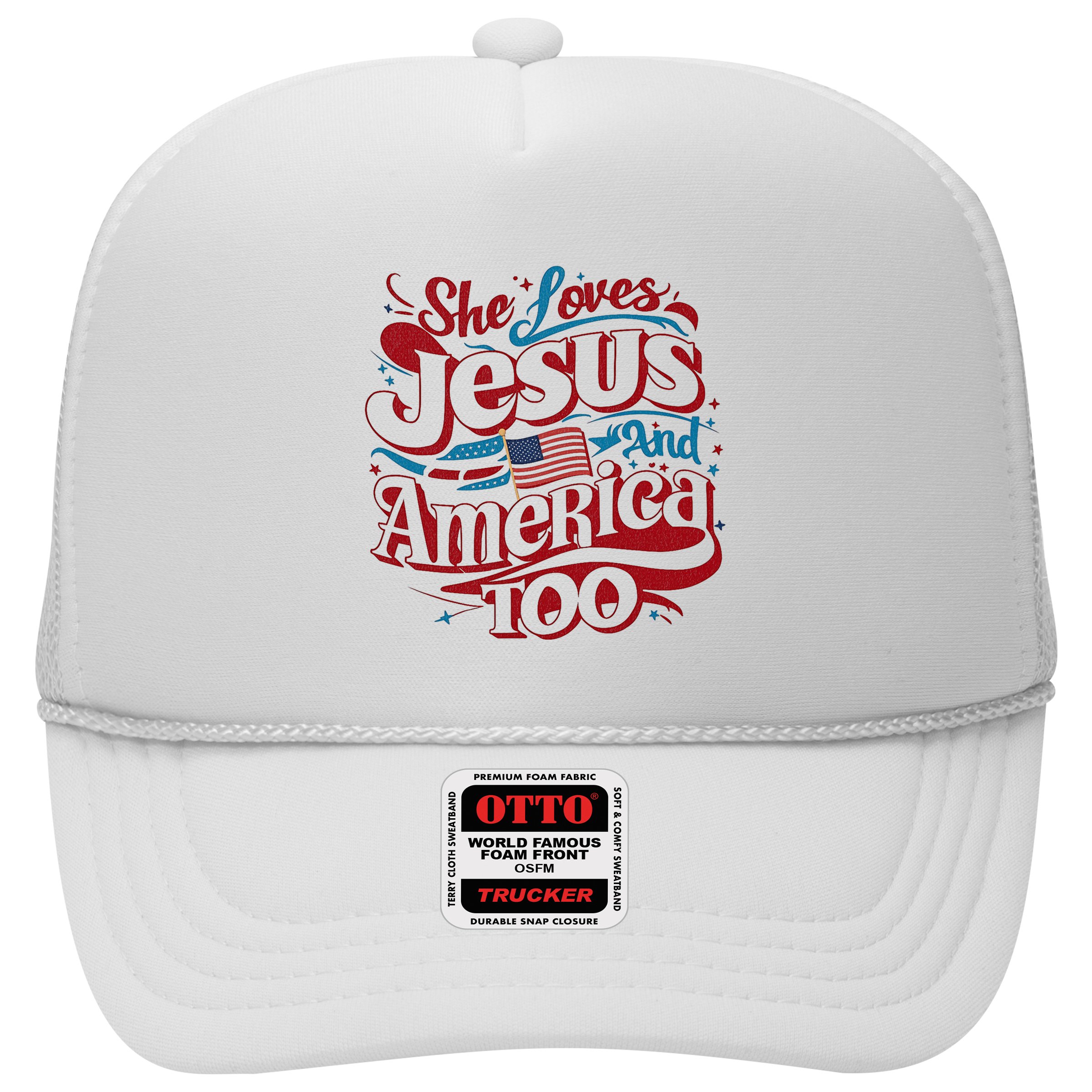 Retro She Loves Jesus And America Too 4th Of July Usa Hat