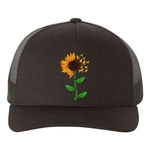 Rescue Save Love Pet Dog Puppies Slogan Sunflower Yupoong Adult 5-Panel Trucker Hat