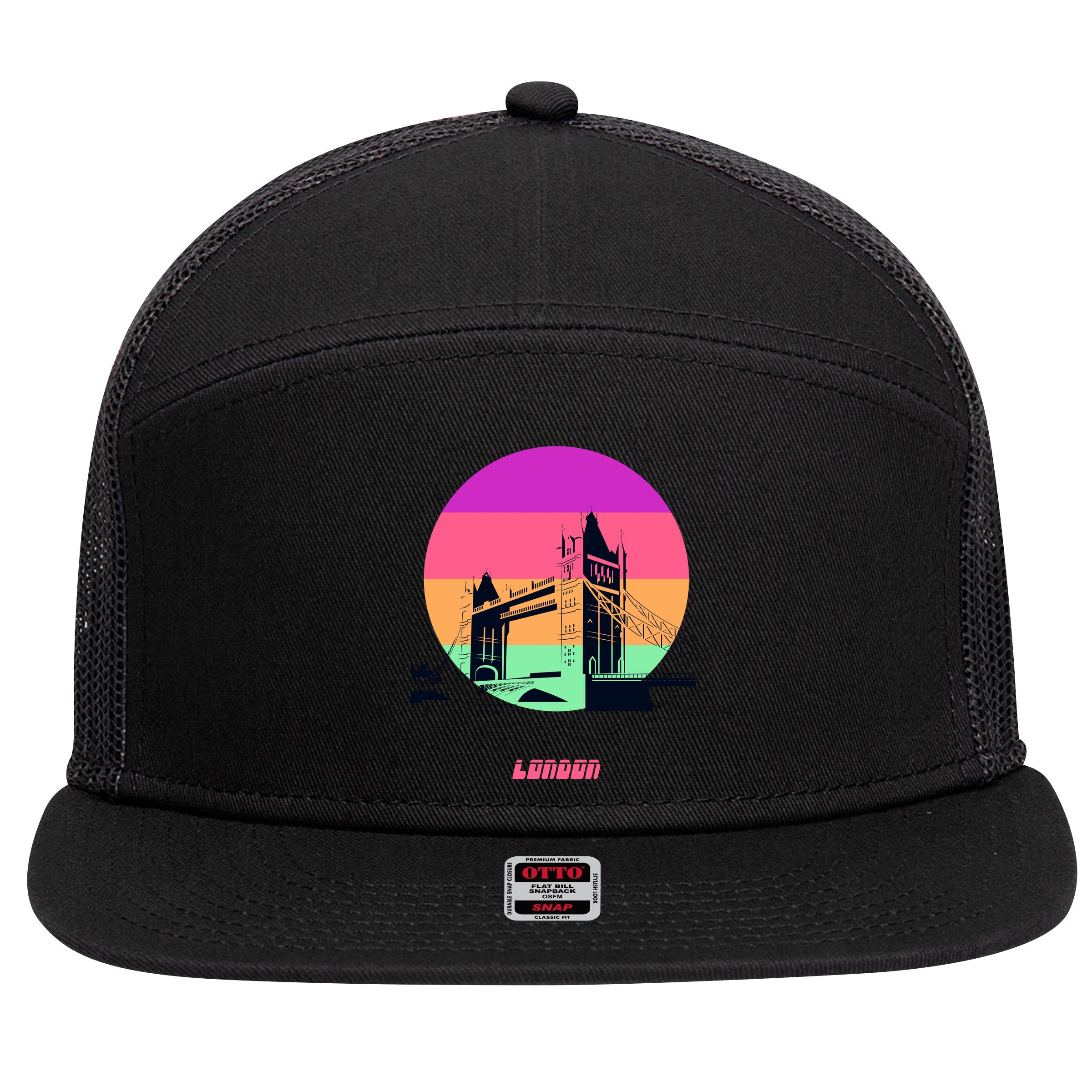 Retro Sun London Bridge 7 Panel Mesh Trucker Snapback Hat