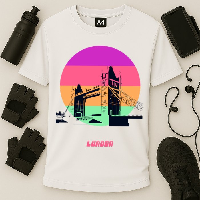 Retro Sun London Bridge Cooling Performance Crew T-Shirt