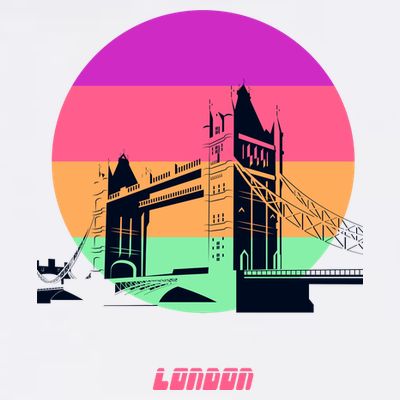 Retro Sun London Bridge T-Shirt