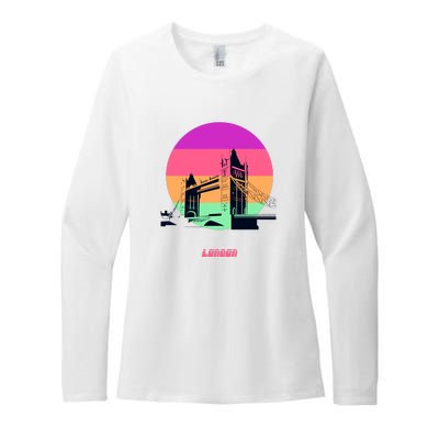 Retro Sun London Bridge Womens CVC Long Sleeve Shirt