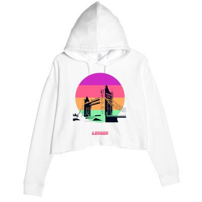 Retro Sun London Bridge Crop Fleece Hoodie