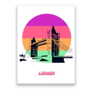 Retro Sun London Bridge Poster