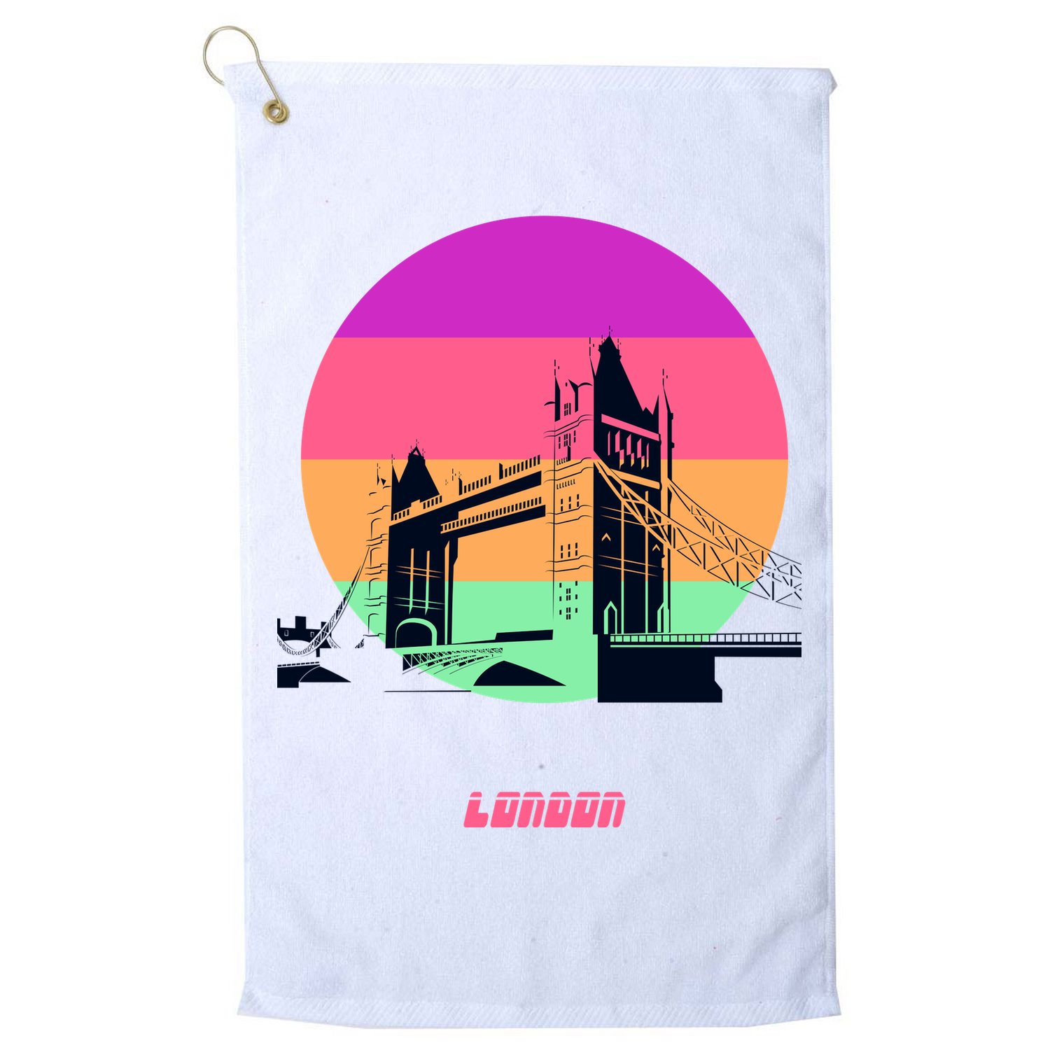 Retro Sun London Bridge Golf Towel
