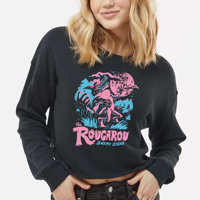 Rougarou Swamp Monster Loop Garu Cropped Pullover Crew
