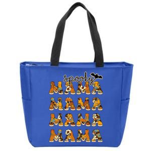 Retro Spooky Mama Thanksgiving Halloween Costume Mom Gift Zip Tote Bag