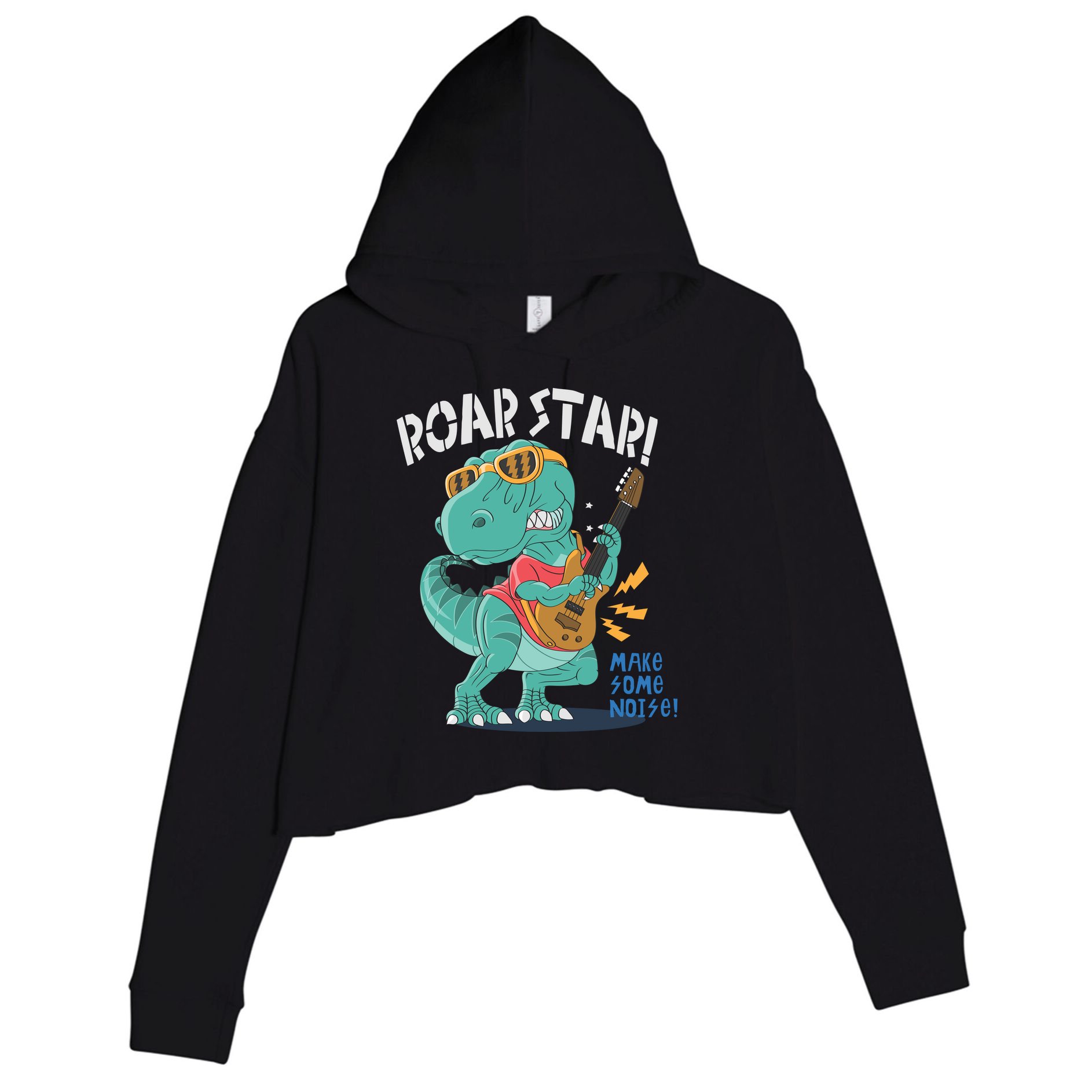 Roar Star Make Some Noise Cute Crop Fleece Hoodie