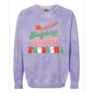 Retro Sleighing Math Problems Santa Math Teacher Christmas Colorblast Crewneck Sweatshirt