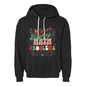 Retro Sleighing Math Problems Santa Math Teacher Christmas Garment-Dyed Fleece Hoodie