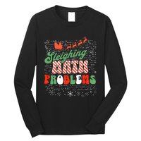 Retro Sleighing Math Problems Santa Math Teacher Christmas Long Sleeve Shirt