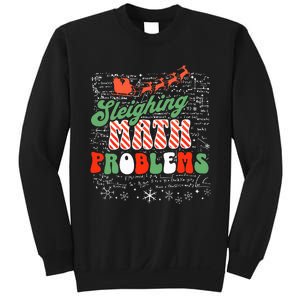 Retro Sleighing Math Problems Santa Math Teacher Christmas Sweatshirt