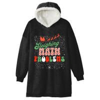 Retro Sleighing Math Problems Santa Math Teacher Christmas Hooded Wearable Blanket