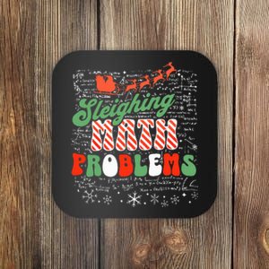 Retro Sleighing Math Problems Santa Math Teacher Christmas Coaster