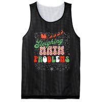 Retro Sleighing Math Problems Santa Math Teacher Christmas Mesh Reversible Basketball Jersey Tank