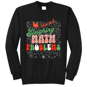 Retro Sleighing Math Problems Santa Math Teacher Christmas Tall Sweatshirt