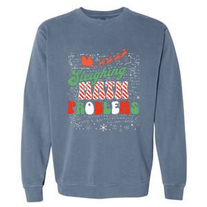 Retro Sleighing Math Problems Santa Math Teacher Christmas Garment-Dyed Sweatshirt