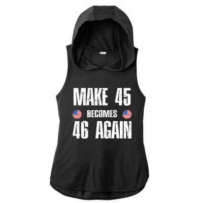 Ryan Shead Make 45 Becomes 46 Again Ladies PosiCharge Tri-Blend Wicking Draft Hoodie Tank