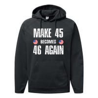 Ryan Shead Make 45 Becomes 46 Again Performance Fleece Hoodie