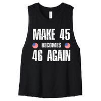 Ryan Shead Make 45 Becomes 46 Again Women's Racerback Cropped Tank