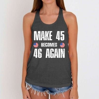 Ryan Shead Make 45 Becomes 46 Again Women's Knotted Racerback Tank