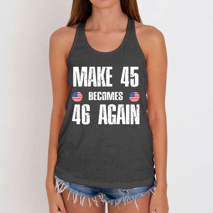 Ryan Shead Make 45 Becomes 46 Again Women's Knotted Racerback Tank