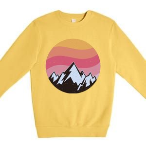 Retro Sunset Mountain Premium Crewneck Sweatshirt