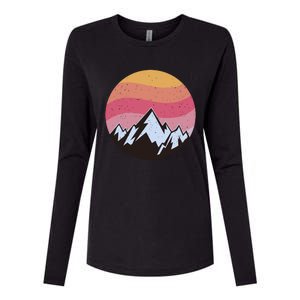 Retro Sunset Mountain Womens Cotton Relaxed Long Sleeve T-Shirt