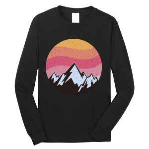 Retro Sunset Mountain Long Sleeve Shirt