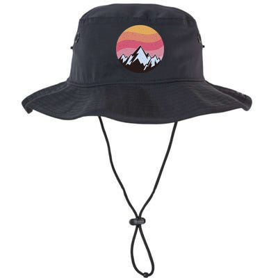 Retro Sunset Mountain Bucket Hat