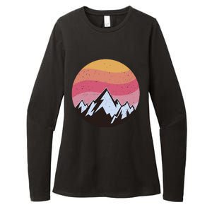 Retro Sunset Mountain Womens CVC Long Sleeve Shirt