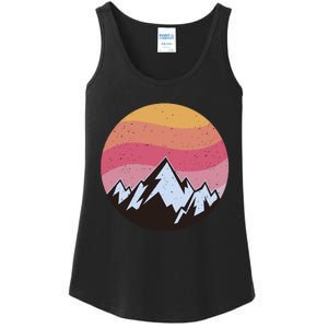 Retro Sunset Mountain Ladies Essential Tank