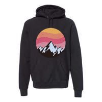 Retro Sunset Mountain Premium Hoodie