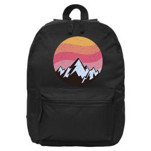 Retro Sunset Mountain 16 in Basic Backpack