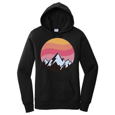 Retro Sunset Mountain Women's Pullover Hoodie