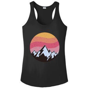 Retro Sunset Mountain Ladies PosiCharge Competitor Racerback Tank