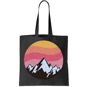 Retro Sunset Mountain Tote Bag