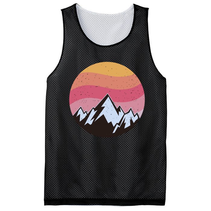 Retro Sunset Mountain Mesh Reversible Basketball Jersey Tank