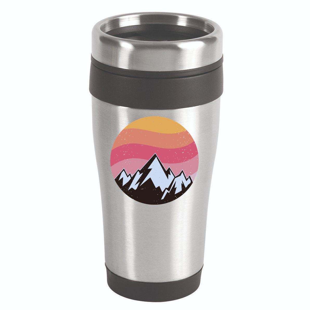 Retro Sunset Mountain 16oz Travel Tumbler